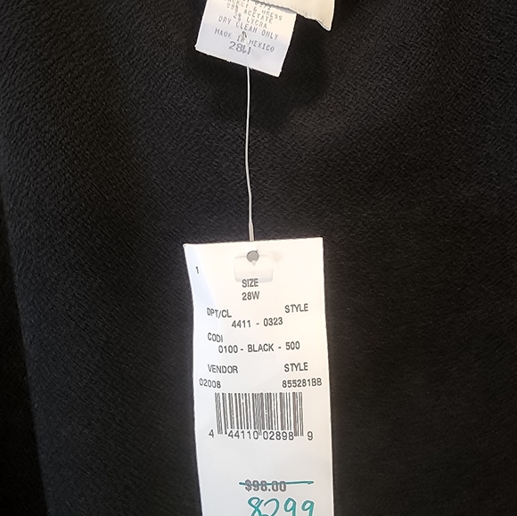 K Woman Black Sleeveless Dress with Jacket size 28W - Picture 5 of 7